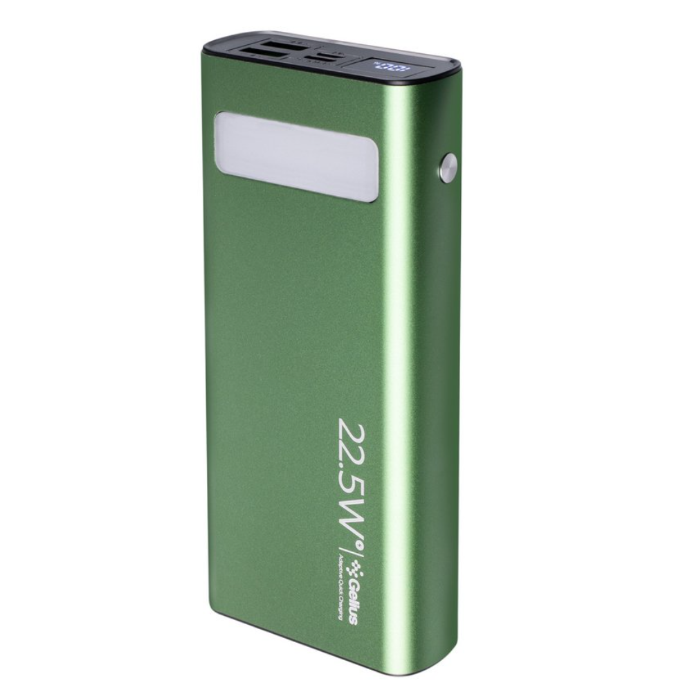 Повербанк с логотипом Gelius Lightstone 20000mAh QC+PD 22.5W Green